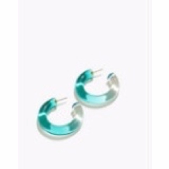 Madewell Warm Blue Grass Ombré Resin Hoops - Picture 2 of 6